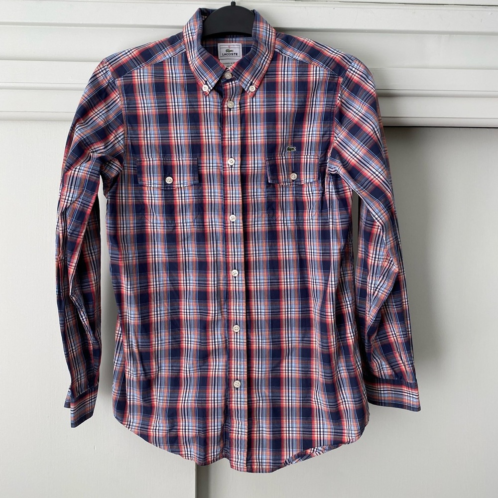 Lacoste boys button down shirt size 12